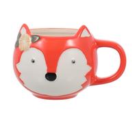 TOPBATHY Cute Ceramic Coffee Mug Cup for Home Office Tea and Hot Drinks | Cartoon Face Pattern, Orange Hand Painted Texture, Smooth Surface, Decorative Style for Bedside Table Use