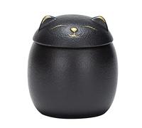 TOPBATHY Decorative Cat Design Tea Canister Ceramic Storage Jar for Tea Spices Cute Mini Kitchen Storage Jar Airtight Sealing Lid Safe Healthy Material for Cat