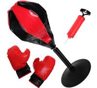 TOPBATHY Desktop Boxing Ball with Gloves and Manual Inflator Stress Relief for Eye Coordination and Pressure Release Ultra-stable Heavy Spring and Suction Cup Base for Home Random Color