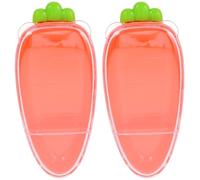 TOPBATHY Divided Serving Tray with Lid Carrot Shaped Clear Container 2-Compartment Veggie Tray for Office Lunches Picnics and Family Gatherings Food Organizer