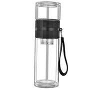 TOPBATHY Double Deck Glass Tea Infuser Bottle Leakproof Separation Cup with High-Temperature Resistant Glass Portable for Travel Office Workout Strains Loose Leaf Tea Conveniently