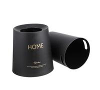 TOPBATHY Double-layer Nordic Style Ash-bin Small Trash Can for Home Office Bedroom Reusable Bathroom Garbage Bucket with Smooth Surface and Simple Design Black Compact Waste Bin for Clean