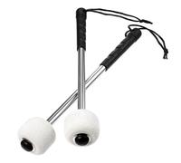 TOPBATHY Drum Mallets Lightweight and Wool Felt Heads with Stainless Steel Handles 2 Pcs Anti-slip Percussion Instrument Accessories for Drum Kit Practice and Beginner Drummers