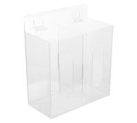 TOPBATHY Dual Compartment Mask Dispenser Box, Acrylic Material with Dustproof Flip-top Cover, Suitable for Office and Laboratory Environments
