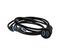 TOPBATHY Dual USB Extension Cable Flush Mount Hub for Car Truck Boat USB Port for Easy Access and Fast Data Transfer