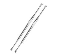 TOPBATHY Ear Cleaner Sturdy Stainless Steel Spiral 2pcs Double-end Ear Spoon Removing Wax No Rust Earwax Cleaning Tool for Home Use