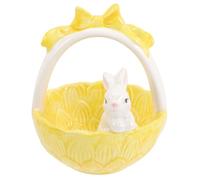TOPBATHY Easter Rabbit Basket Figurine Decor Cute Rabbit Ornament for Tabletop for Home Decoration Party Decorations Day and Festive Celebrations