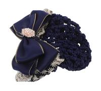 TOPBATHY Elastic Mesh Hair Net Bun Cover for Women Nurse Professional Use Breathable Blue Bowknot Hair Clip Accessory Secure Fit Hairnet for Work and Busy Schedules