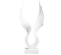 TOPBATHY Elegant Angel Wing Resin Sculpture - White Ornament for Living Room, Bedroom, Wine Cabinet Decoration