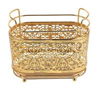 TOPBATHY Elegant Golden Metal Makeup Brush Stand for Salon Workstations and Beauty Studios, Reliable and Effortless Organization Cosmetic Brush Holder and Pen Storage Stand