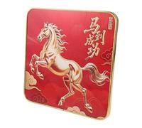TOPBATHY Elegant Horse Decor for Home with Gold Frame Plaque 8x8 Inches, Wooden Versatile Decor for Living Room, Easy to Display Chinese New Year 2026 Table Centerpiece