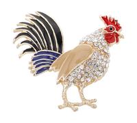 TOPBATHY Elegant Rooster Featuring Unique Design Brooch Pin with Alloy and Rhinestone Material and Sl inish for Women and Men for Shirt or Jacket Decoration