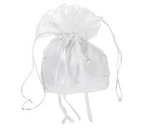 TOPBATHY Elegant White Satin Drawstring Pouch Small Bridal Gift Bag Lightweight Portable Dolly Bag for Jewelry Coins and Small Treasures with Secure Closure for Weddings and Bridesmaids