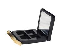 TOPBATHY Empty Eyeshadow Palette with Built Mirror Mini Refillable Makeup Organizer for Powder Blush Lipstick Sleek Black Square Compact for Travel and Daily Touch-ups