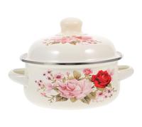 TOPBATHY Enamel Soup Pot Binaural Stew Pot with Flat Bottom Household Stock for Noodles Soup and Hot Compatible with Gas and Electric Stoves 7.87 in 1 X Stockpot
