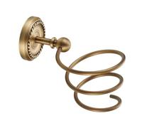 TOPBATHY European Antique Hair Dryer Rack Wall Mounted Brass Storage Shelf Spiral Design for Bathroom Bedroom Kitchen Hairdryer and Styling Tool Holder