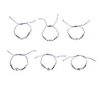 TOPBATHY Evil Eye Bracelets with Comfortable Ergonomics and Lucky Protection Blue 6pcs Adjustable Beaded String Bracelets for Women and Men for Special Events and Daily Wear