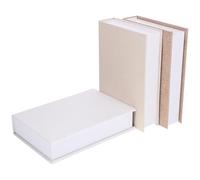 TOPBATHY Faux Linen Book Boxes Set 3 Pack 8.66X6.10X1.77 Inches Realistic Decorative Book Shaped Storage Organizer for Home Office Shelf Display and Diy Crafts