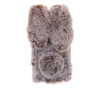 TOPBATHY Fluffy Plush Bunny Ear Phone Case for Plus Soft Tpu Protective Cover with Scratch Resistance and Easy Installation Brown Furry Smartphone Shell for All-season Use