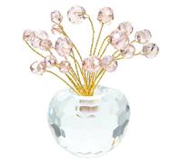 TOPBATHY Fortunately Fruit Crystal Ornament Tabletop Decor for Home Office Carved Pink Crystal Figurine for Wealth and Luck Desktop Decoration for Living and Photography Props