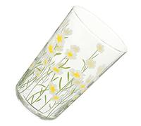 TOPBATHY Glass Coffee Mugs with Handles Retro Drinking Glasses 350ml Daisy Flower Pattern Heat Resistant Microwave Safe for Home Kitchen Use