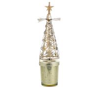 TOPBATHY Gold Snowflake Rotating Christmas Candle Holder Iron Tea Light Carousel for Festive Table Decor Home Party Centerpiece