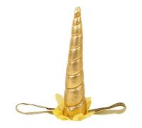 TOPBATHY Gold Unicorn Horn Headband for Fantasy Costume and Party Styling | Golden Horn Shape, Plastic and Resin Construction, 20.5 cm Headpiece for Costumes, Parties and Roleplay