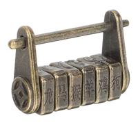 TOPBATHY Golden Zinc Alloy Retro Padlock with Portable Design and Combination Code, Unique Shape Antique Style Lock for Jewelry Box Or Suitcase, Classic Vintage Ancient Style Lock