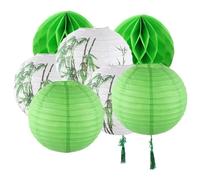 TOPBATHY Green round Paper Hanging Lantern for Japanese Restaurant Events | Paper, Delicate Pattern Designs, Can be Hung as Centerpiece, Easy Cleaning, Traditional Charm