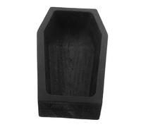 TOPBATHY Halloween Coffin Shaped Solid Wood Serving Tray Rustic Wooden Food Platter for Snacks Desserts Nuts Fruit and Candy Portable Veggie Tray for Indoor Outdoor Holiday Dining Table