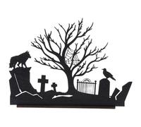 TOPBATHY Halloween Wooden Tombstone Tabletop Decor Spooky Haunted House Centerpiece Sign and Stable Design for Home and Party Decoration for Hotels and Shopping Malls