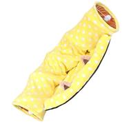 TOPBATHY Hamster Hideout Hamster Tunnel Interactive Tunnel Multi-functional Design Flannel Material Yellow Colour Suitable for Indoors Use with Bunny and Cat