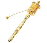 TOPBATHY Hand Cranked Prayer Wheel Medium Yellow Tibetan Adornment for Meditation Pilgrimage Smooth Rotation Bearings Unique Souvenir Collectible