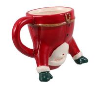 TOPBATHY Hand Painted Ceramic Christmas Mug Upside Down Santa Claus Design Microwave Safe Holiday Latte Cup for Festive Tea Gift