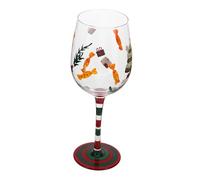 TOPBATHY Hand Painted Christmas Wine Glasses with Stem Novelty Holiday Cocktail Goblets for Xmas Year Parties Decorative Glassware for Red White Sparkling Wine Toasting