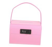 TOPBATHY Handheld Password Savings Bank for Sturdy Iron Money Box with Combination Lock Interior Space for Coins and Bills Portable Pink Cash Container Encouraging Saving Habits