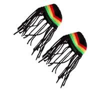 TOPBATHY Handmade Crochet Pet Hat Breathable Polyester Material with Unique Braided Style 2pcs Easy to Wear for Dogs and Bunnies Halloween Party Accessory Headwear for Small Animals