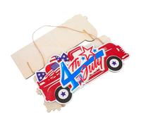 TOPBATHY Handmade Wooden Independence Day Hanging Sign Usa Door Decoration Plaque for July Easy to Install Patriotic Memorial Day Home Accent