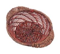 TOPBATHY Handwoven Wicker Tray Storage Basket for Fruit Snacks Unique Woven Design for Kitchen Dining Use Made of Natural Material