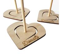 TOPBATHY Heart-Shaped Donut Stand 13 Inch Wooden Doughnut Display Rack Rustic Dessert Holder for Wedding Birthday Party Sweet Treats