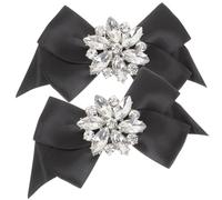 TOPBATHY Heel Accessories Bow 2pcs Polyester Shoe Clips for Women Birthday and Wedding High Heel Shoes