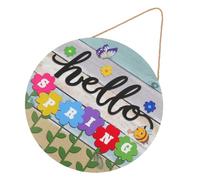 TOPBATHY Hello Spring Wooden Door Sign Spring Door Hanger Flower Pattern Pendant Charming Welcome Decor Porch Shop and Office Rustic Farmhouse Style