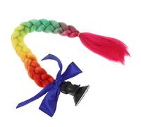 TOPBATHY Helmet Pigtail Braid 25" Long Braided Hair Extension with Suction Cup Motorcycle Helmet Accessory for Women’s Scooter and Dirt Bike Decorating