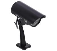 TOPBATHY High Simulation Fake Cctv Camera Black Abs Material with Adjustable Bracket and Mount Screws Powered by 2 X Aaa Batteries (not Included) Suitable for Warehouse and Shops