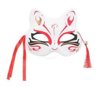 TOPBATHY Japanese Fox Cat Half Face Mask for Masquerade and Parties, Plastic Material with Comfortable Wear and Unique Mystical Ancient Style Design