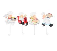 TOPBATHY Kitchen Wall Hooks Simple and Generous Style Resin Super Adhesion White 4pcs High Temperature Resistance Sticky Hooks for Hanging Sundries for Home and Kitchen Use
