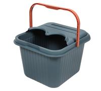 TOPBATHY Large Blue Plastic Foot Bath Basin Lid and Handle Thickened Pedicure Soak Tub for Adults Elevated Design for Calf Soaking and Foot Spa Massage Soaking Bucket