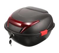 TOPBATHY Large Capacity Multi-Function Rear Box Reinforced Base and Strap for Electric Motorcycle Storage, Motorcycle Tail Box in Matte Black Suitable for Motorbike Supplies and Travel Random Color