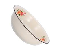 TOPBATHY Large Capacity Vintage Enamel Mixing Bowl Multi-Purpose Basin for Kitchen Tasks Easy to Clean Enamelware for Kneading Dough and Washing Vegetables