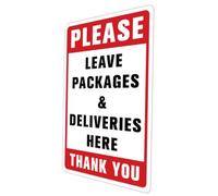 TOPBATHY Leave Packages Here Sign PVC Wall Sticker for Parcel Box Reminder Adhesive Package Notice Decal Easy to Apply and Residue- Suitable for Home and Office Walls